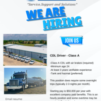 Job Opening!  Truck Driver, Class A!